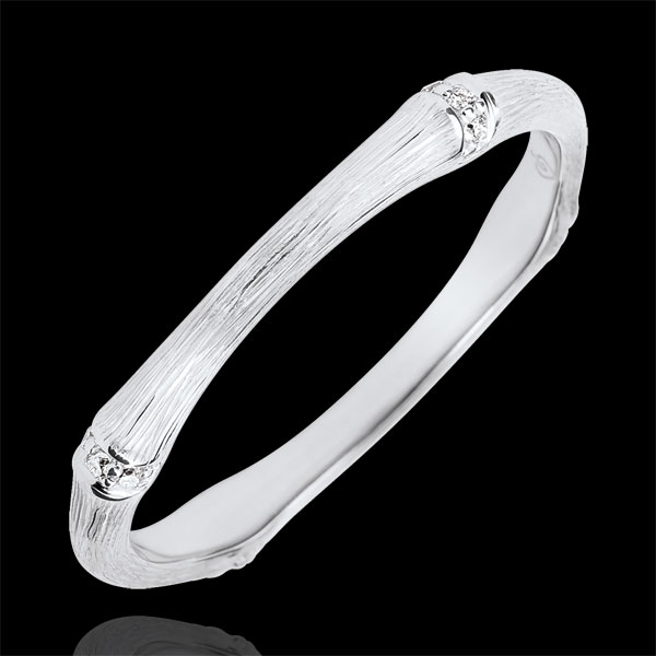 Ring Heilige Jungle - Meerdere Diamanten 2 mm - geborsteld 18 karaat witgoud
