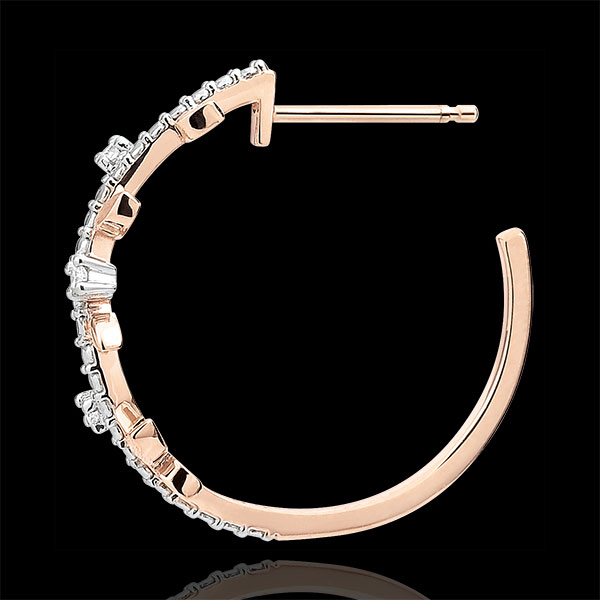 Hoop Earrings Enchanted Garden - Foliage Royal - pink gold and diamonds - 9 carats
