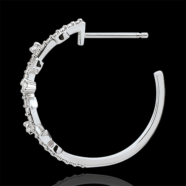 Hoop Earrings Enchanted Garden - Foliage Royal - white gold and diamonds - 18 carats