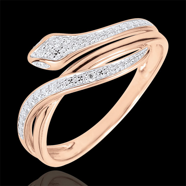 Imaginary Walk Ring - Bewitching Serpent - rose gold and diamonds - 18 carats