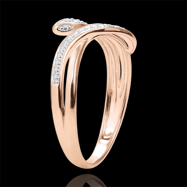 Imaginary Walk Ring - Bewitching Serpent - rose gold and diamonds - 18 carats