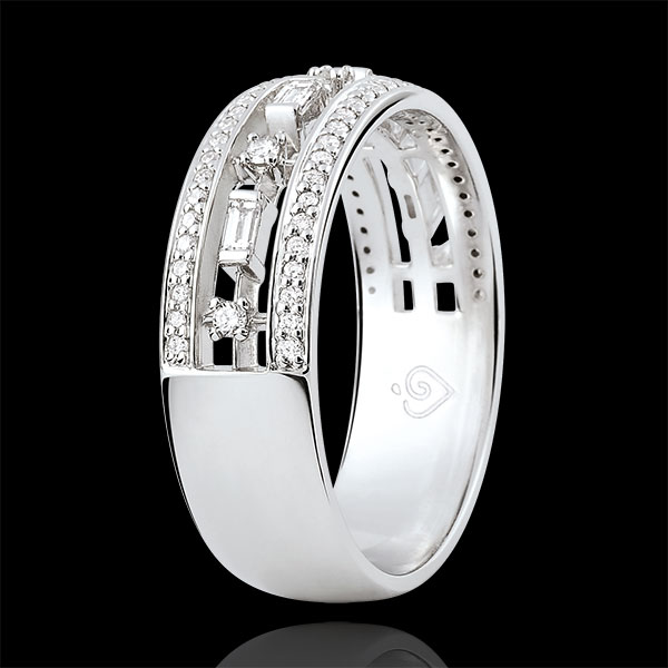 Inel Destin - Mica Împărăteasă - 71 diamante - aur alb de 18K