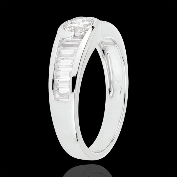 Inel Destin - Solitaire Afrodita - diamant 0.46 carate - aur alb de 18K