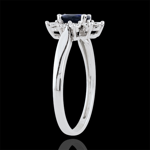 Inel Eternel Edelweiss - safire şi diamante - aur alb de 18K