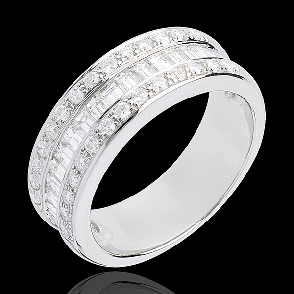 Inel Feerie - Moştenitoarea - aur alb de 18K pavat - 0.88 carate - 44 diamante