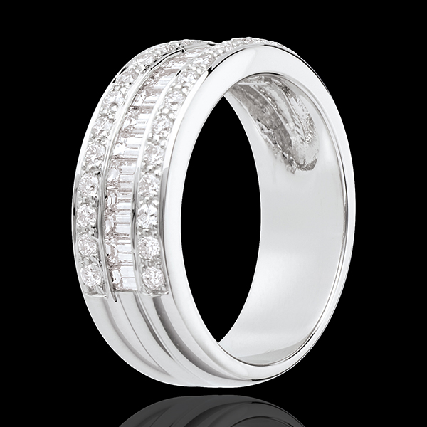 Inel Feerie - Moştenitoarea - aur alb de 18K pavat - 0.88 carate - 44 diamante