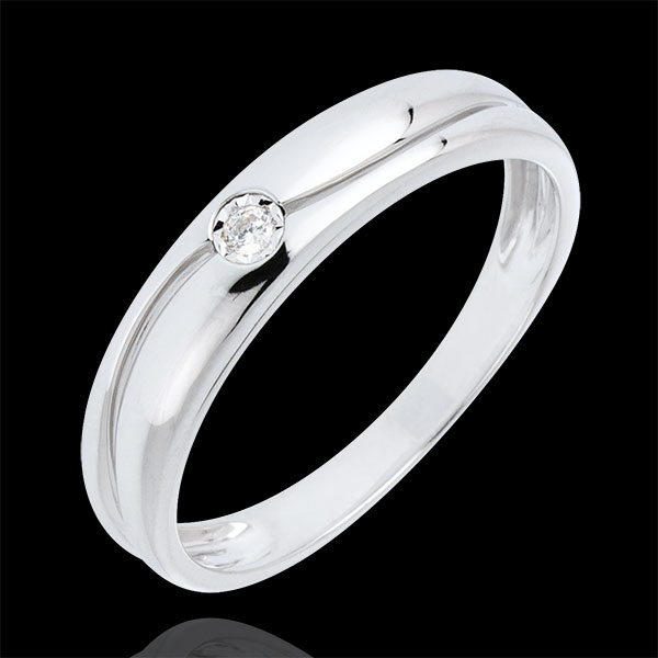 Inel Iubire - aur alb de 18K - diamant 0.022 carate