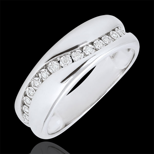 Inel Iubire - Multi- diamante - aur alb de 9K