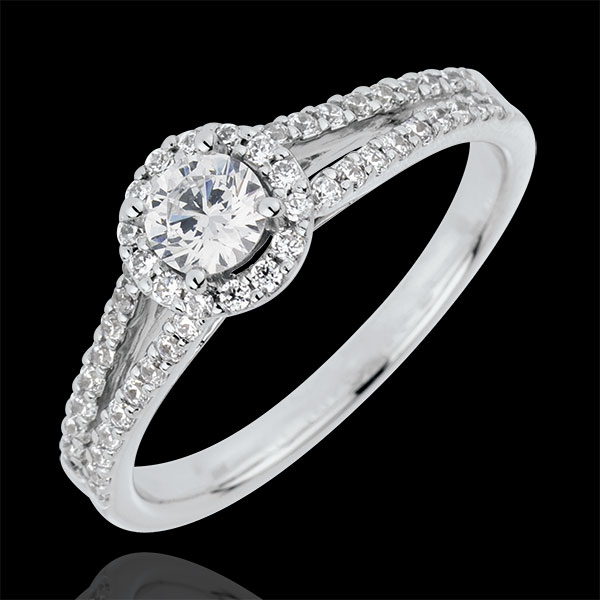 Inel de logodnă Destin - Joséphine - diamant 0.3 carate - aur alb de 18K