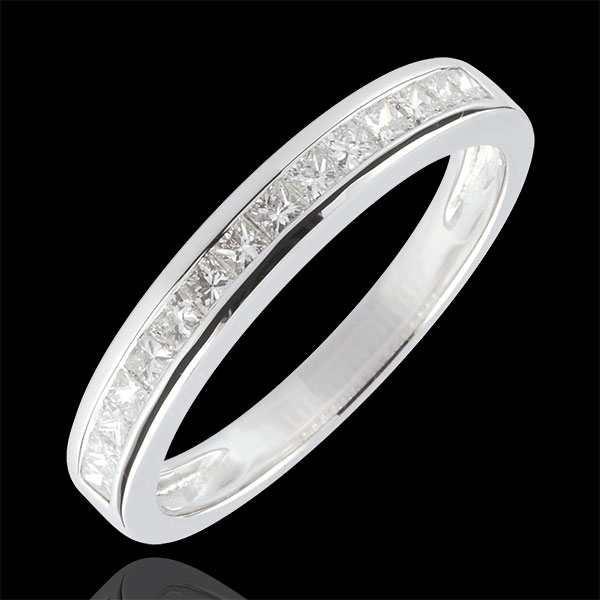 Inel Prinţesă diamante setate bară - 0.36 carate - aur alb de 18K