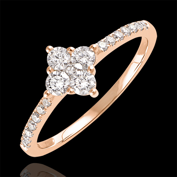 Inel Prospețime - Dina - aur roz de 9 carate și diamante 
