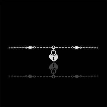 Bracelet Précieux Secret - Coeur - or blanc 9 carats