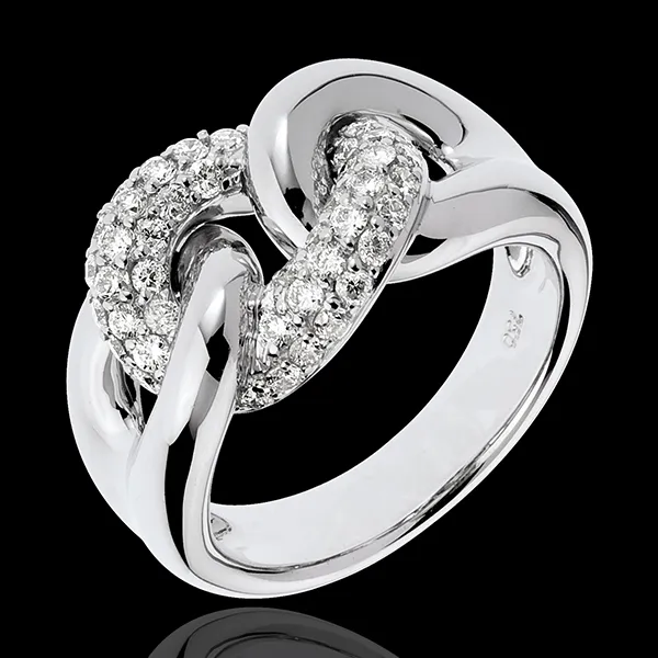 Bague Lien Infini or blanc 18 carats