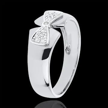 Bague Noeud Amélia or blanc 9 carats
