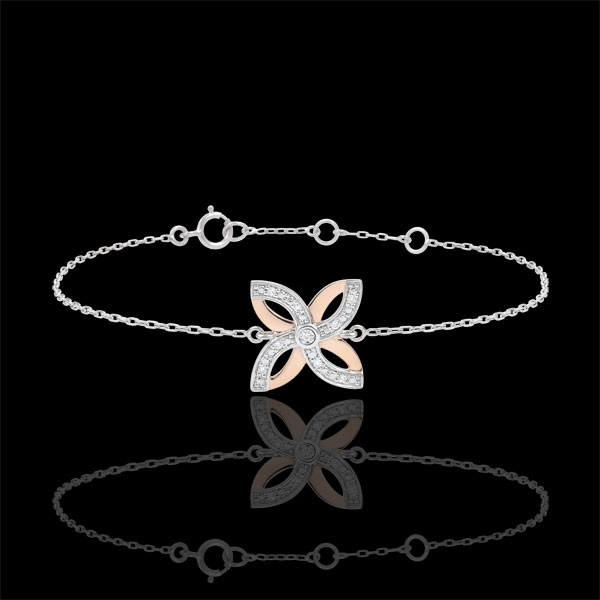 Bracelet Fraicheur - Lys d'Été - or blanc et or rose 9 carats