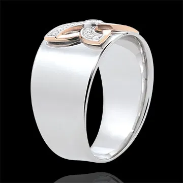 Bague Fraicheur - Lys d'Été - or blanc et or rose 18 carats