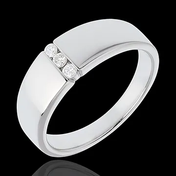 Bague Infini - Trilogie étreinte - or blanc 18 carats - 3 diamants