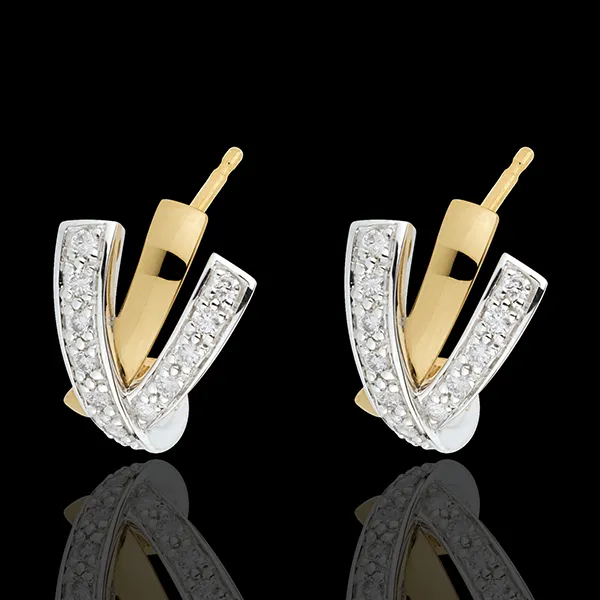 Boucles d'oreilles Possessive - or blanc et or jaune 18 carats