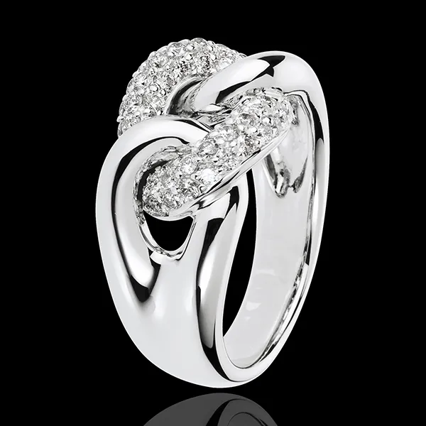 Bague Lien Infini or blanc 18 carats