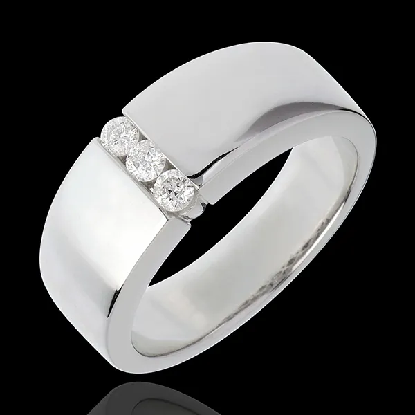Infinity Trilogy band white gold - 3diamonds