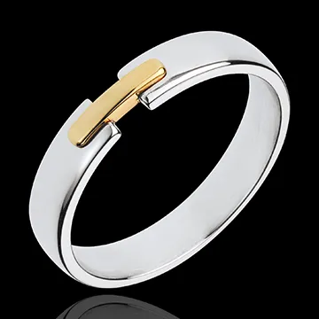 alliance uni-précieux - or blanc et or jaune 18 carats