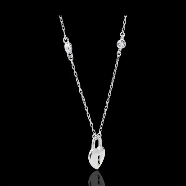 Necklace Precious Secret - Heart - White Gold