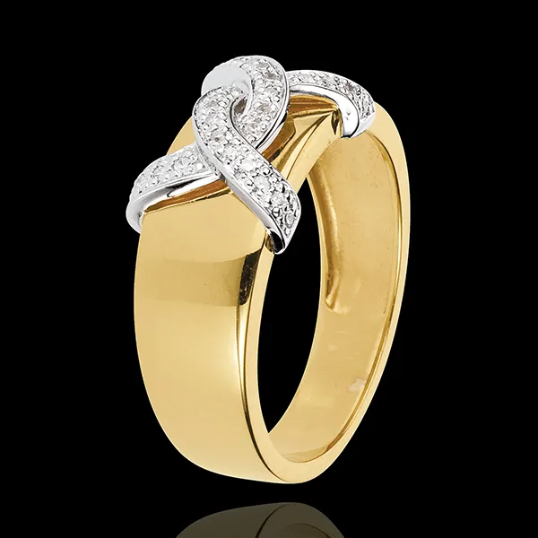 Bague Double Je - or blanc et or jaune 18 carats