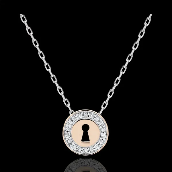 Necklace Precious Secret - white gold, rose gold and diamonds