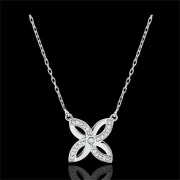 Collier Fraicheur - Lys d'Été - or blanc 9 carats