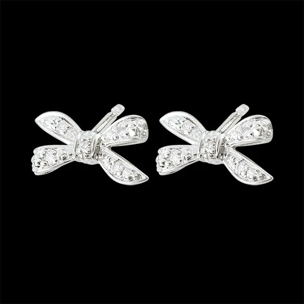 Boucles d'oreilles Noeud Ma chérie - or blanc 18 carats