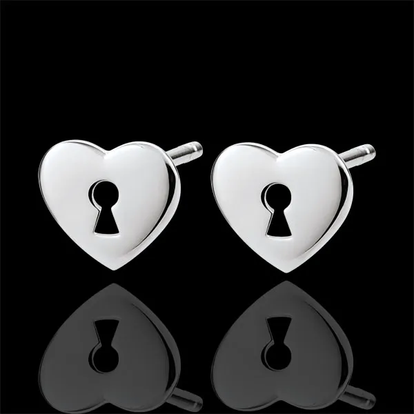 Earrings Precious Secret - Heart - White Gold
