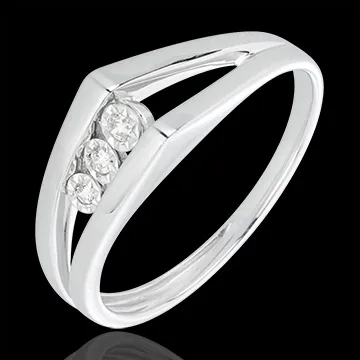 White Gold and Diamond Odyssey Trilogy Ring