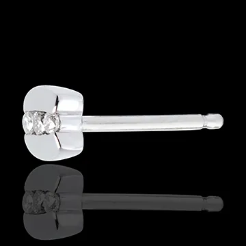 Earring Trilogy Precious Nest - Parenthese - white gold - 6 diamonds - 18 carats