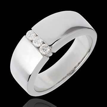 Infinity Trilogy band white gold - 3diamonds