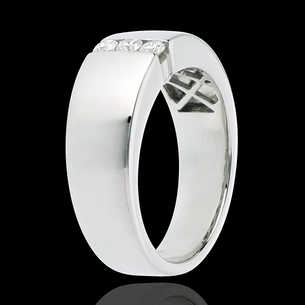 Infinity Trilogy band white gold - 3diamonds