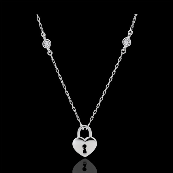Necklace Precious Secret - Heart - White Gold