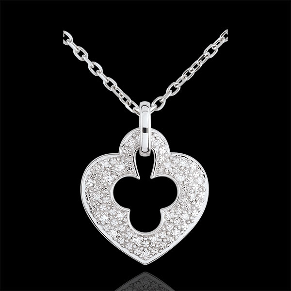 White Gold Diamond Lock Pendant