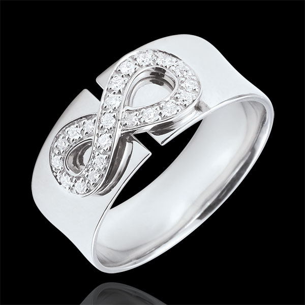 Inel Infinit - aur alb de 9K şi diamante