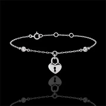 Bracciale Prezioso Segreto - Cuore - Oro bianco - 9 carati