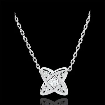 Collana Cosmia - Oro bianco - 9 carati - 5 Diamanti - 0.14 carati