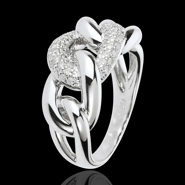 Anillo Fuerza de Amar - oro blanco 18 quilates 