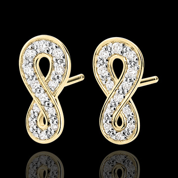 Pendientes Infinito - oro amarillo 9 quilates y diamantes