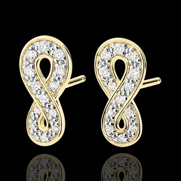 Pendientes Infinito - oro amarillo 9 quilates y diamantes