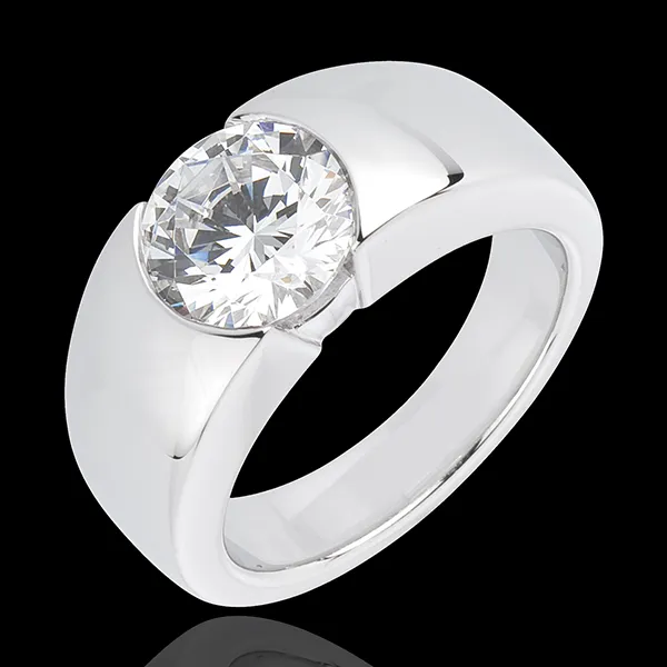 Solitario Infinito Era - oro blanco 18 quilates
