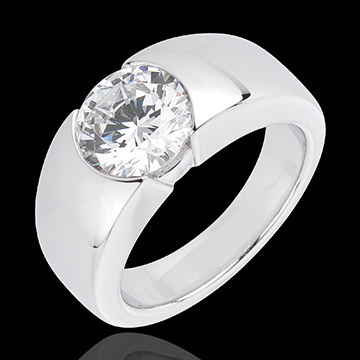 Solitario Infinito Era - oro blanco 18 quilates