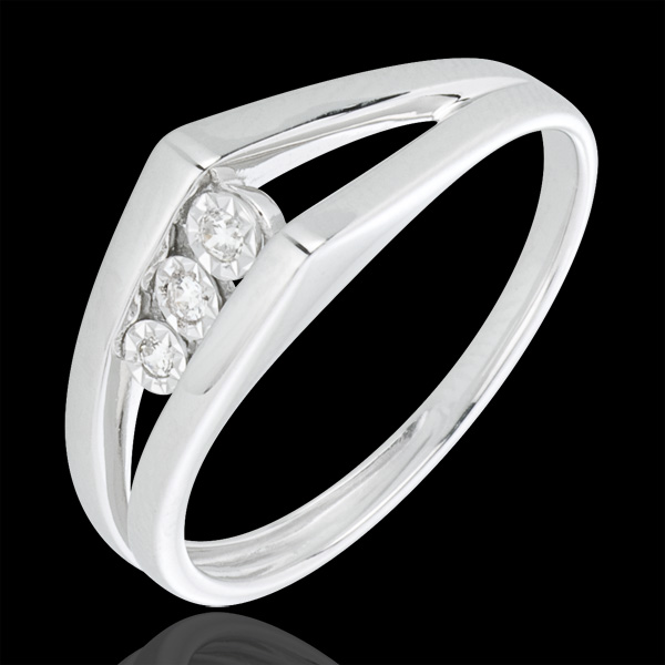 Anello Trilogy Odissea - Oro bianco - 18 carati - 3 Diamanti
