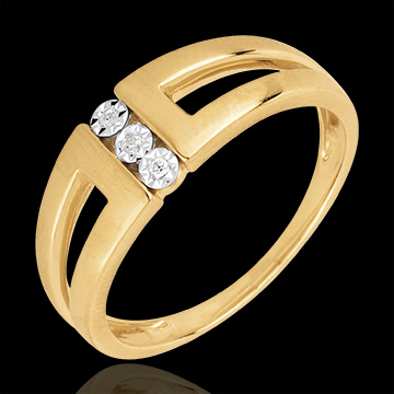 Anillo Triología Infinito - Selmi - oro amarillo 18 quilates y diamantes