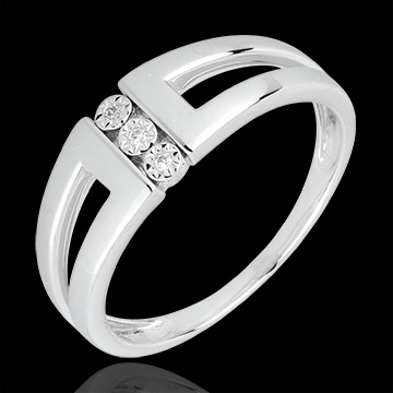 Anillo Triología Infinito - Selmi - oro blanco 18 quilatees y diamantes
