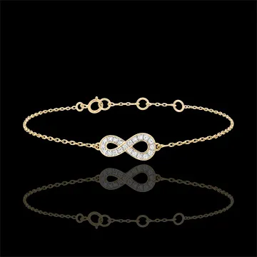 Bracciale Infinito - Oro giallo - 9 carati - Diamanti
