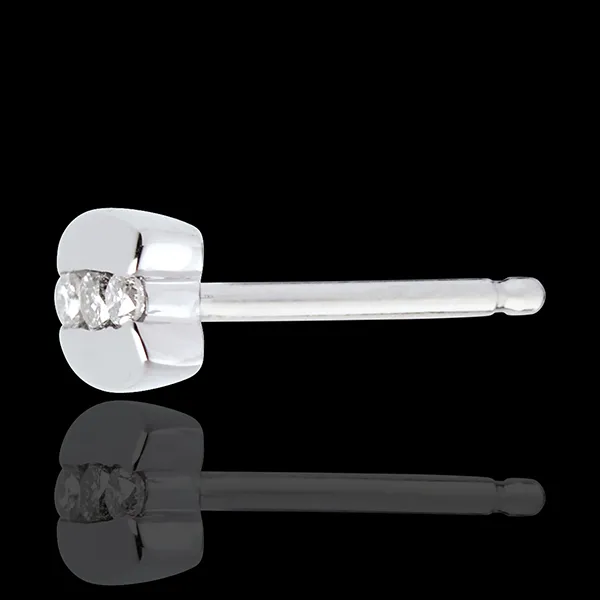 Pendientes Trilogía Nido Precioso - Paréntesis - oro blanco 18 quilates - 6 diamantes 